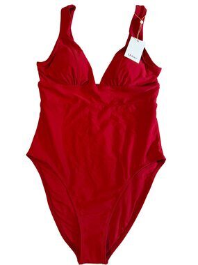 Quince Women's NWT Red One-Piece Swimsuit - Size Large